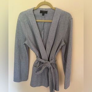 J. Crew Sweater Cardigan Medium Front Pockets Ties at Waist Open Front